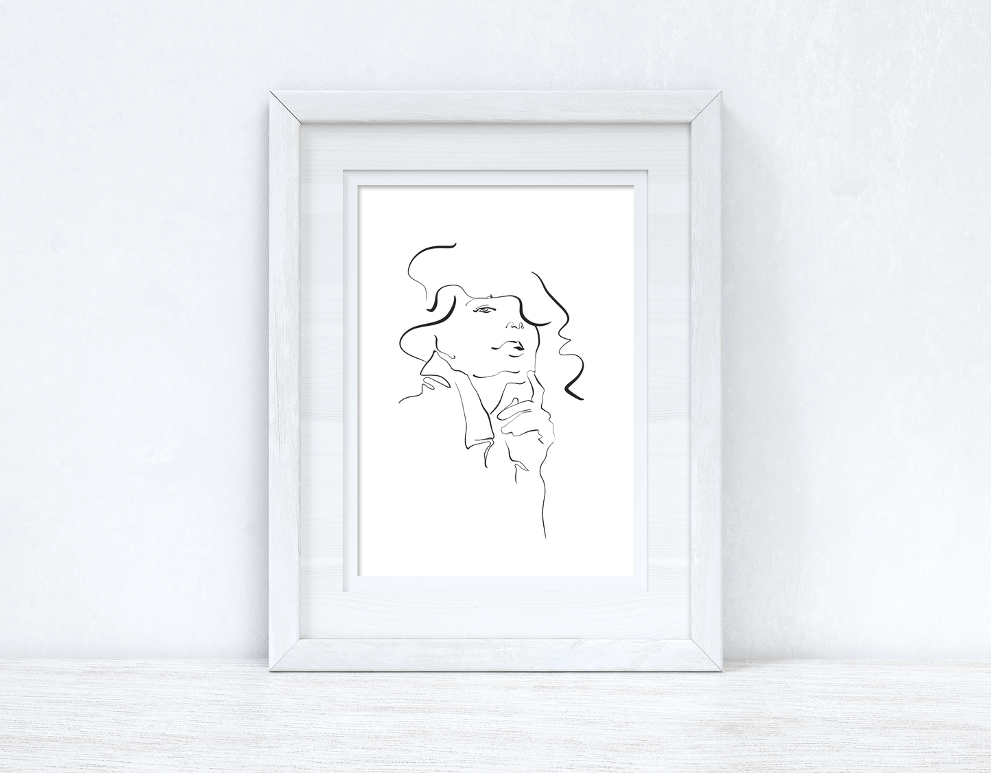 Line Work Woman Face Simple Home Bedroom Dressing Room Wall Decor Print