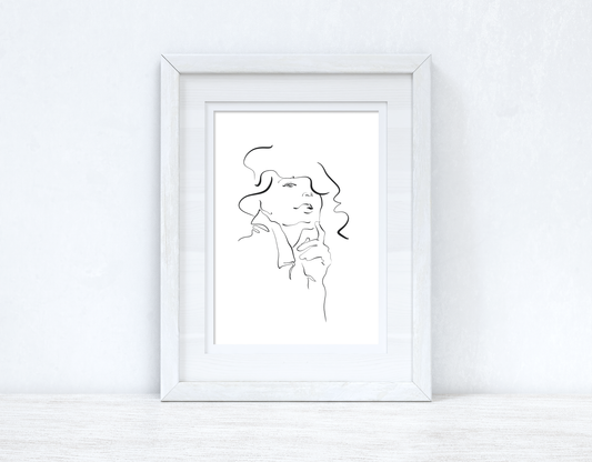 Line Work Woman Face Simple Home Bedroom Dressing Room Wall Decor Print