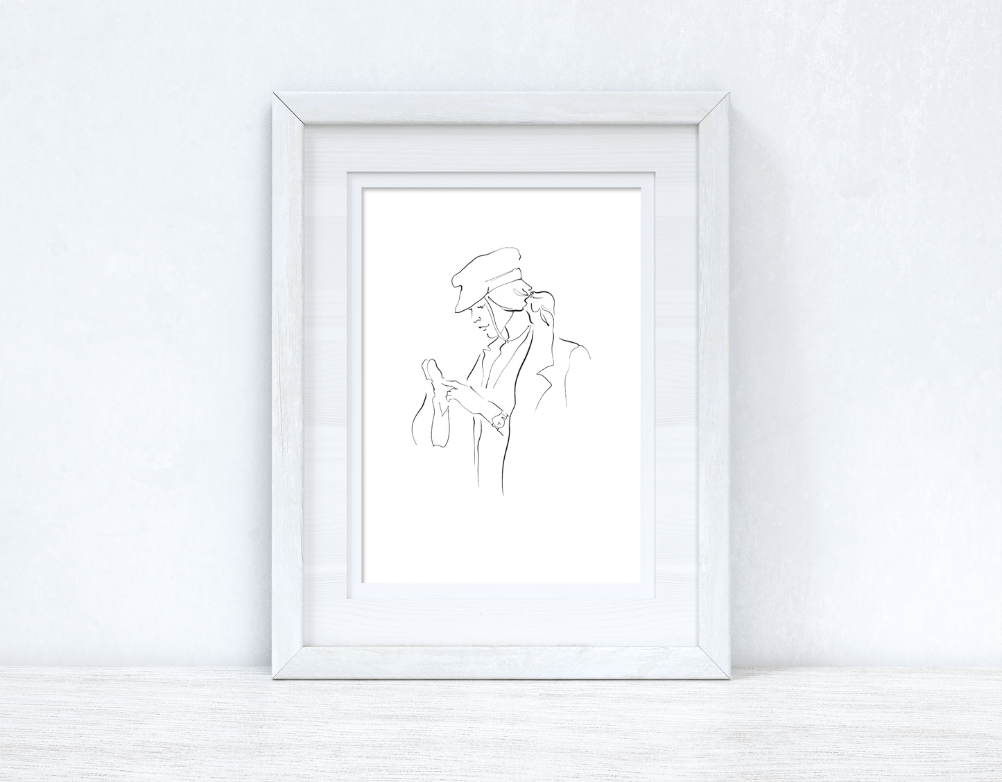 Line Work Woman Shopping Simple Home Bedroom Dressing Room Wall Decor Print