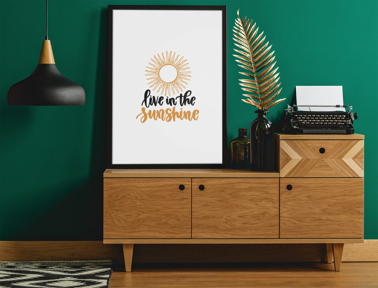 Live In The Sunshine Boho Hippie Simple Home Wall Decor Print