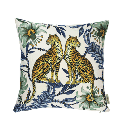 Ardmore -  Lovebird Leopards Tanzanite Cushion Cover