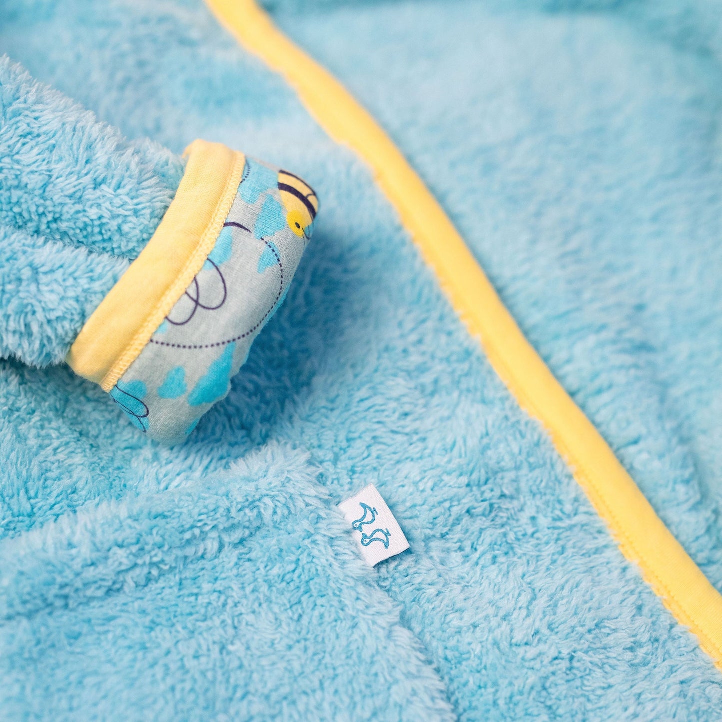 Busy Bees Light Blue Boys Fleece Dressing Gown