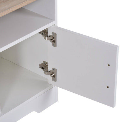 Boxy Tv Stand With Wood-Effect Table Top