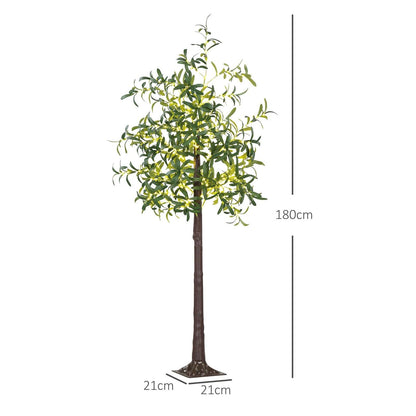 6ft Olive Tree Christmas Tree Artificial - with LED Lights Warm White 10 Tips