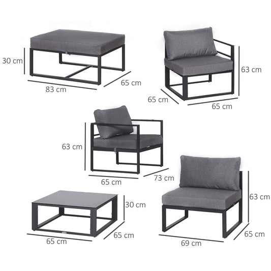 6-Piece Sectional Sofa Set W/Cushions