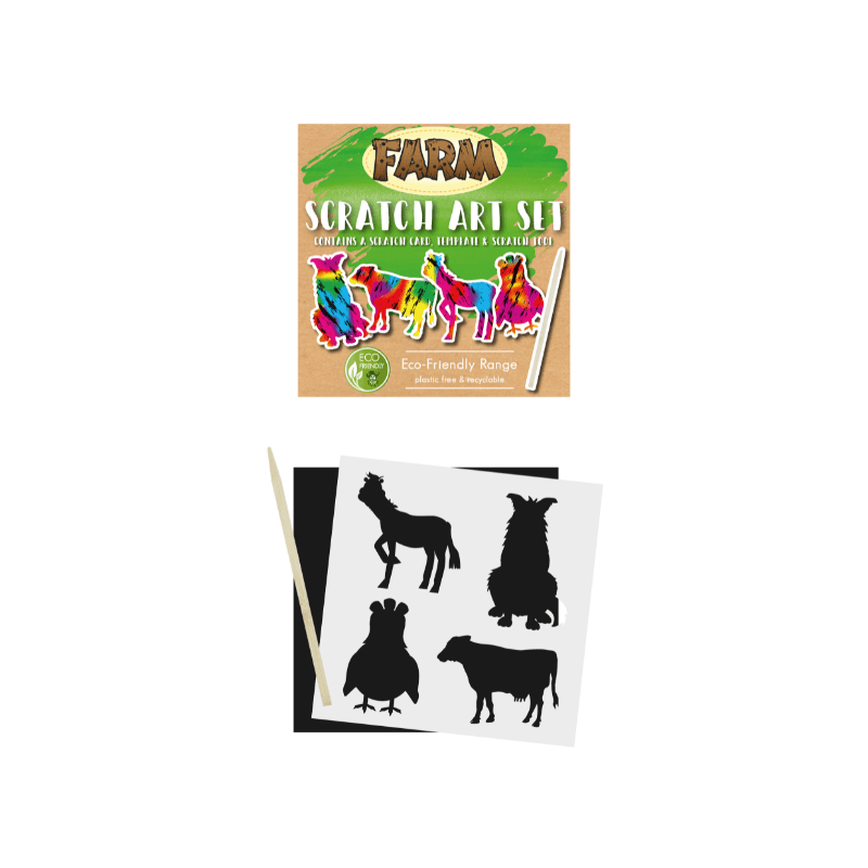 Mini Eco-Friendly Farm Scratch Art