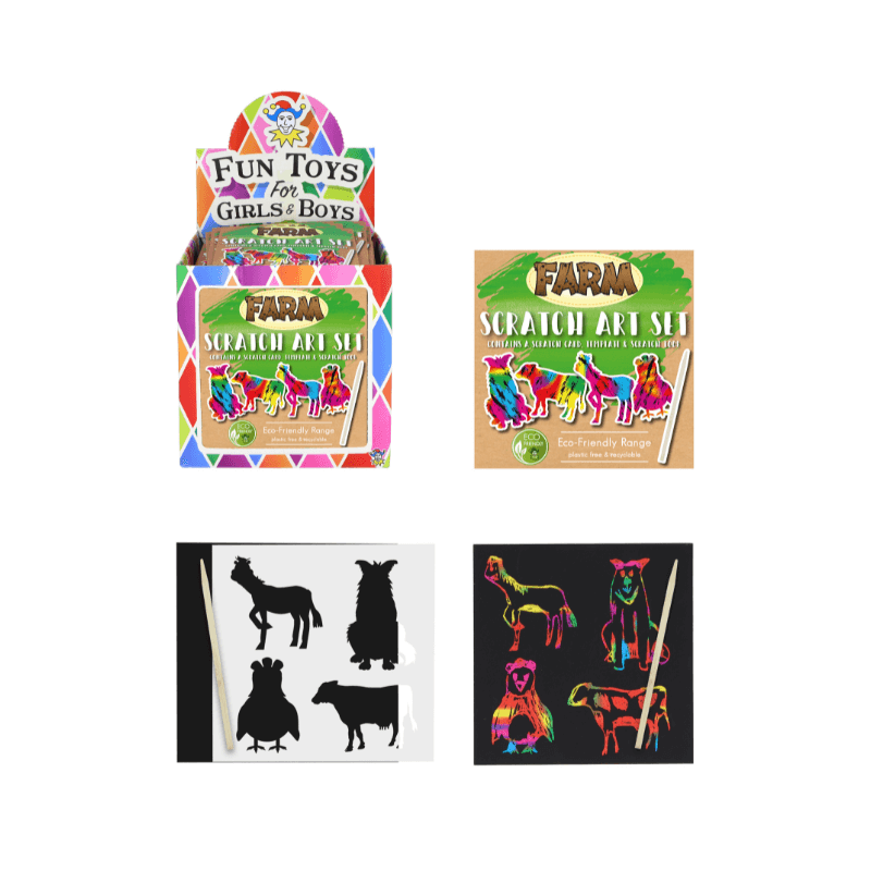 Mini Eco-Friendly Farm Scratch Art