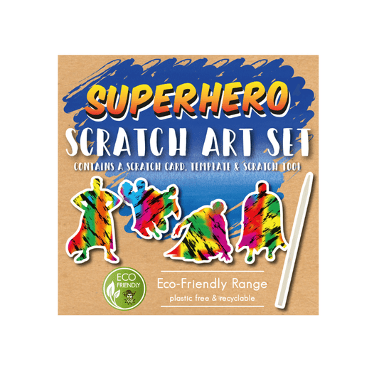 Wholesale Mini Eco-Friendly Superhero Scratch Art Set - (CDU of 108)