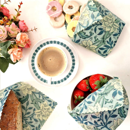 *British Beeswax Set of 3 Handmade Beeswax Wraps | William Morris Hammersmith