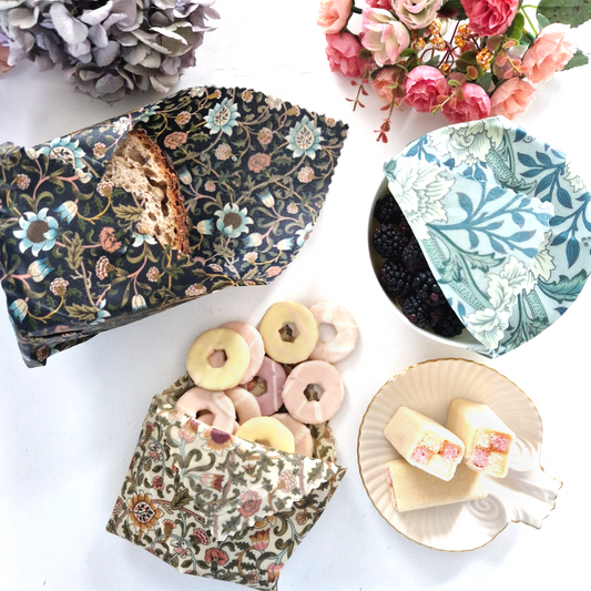 *British Beeswax Set of 3 Handmade Beeswax Wraps | William Morris
