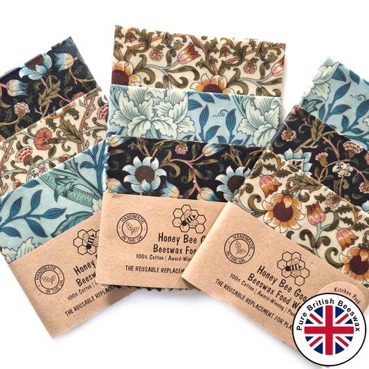 *British Beeswax Set of 3 Handmade Beeswax Wraps | William Morris