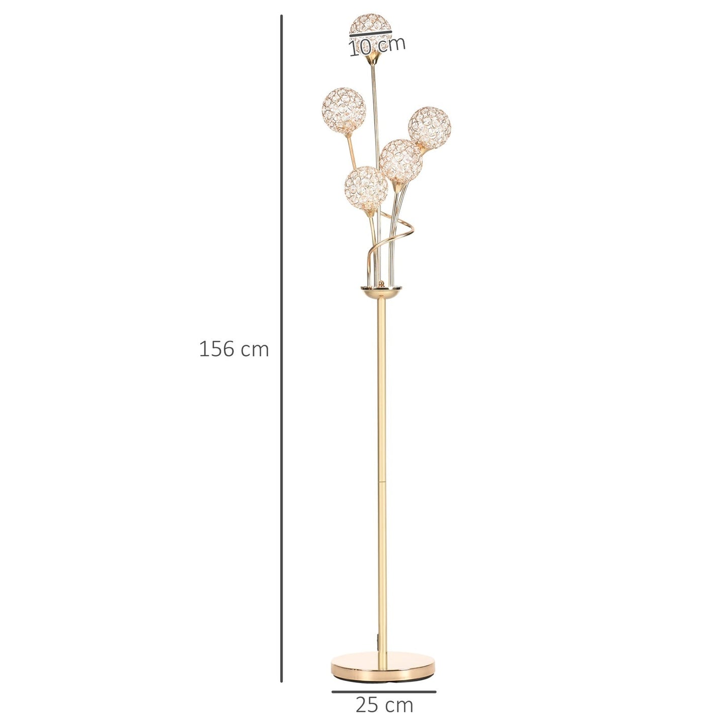 Crystal Floor Lamps for Living Room Bedroom with 5 Light