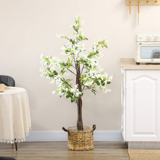 Artificial Plants Honeysuckle Flower in Pot Fake Plants with Curved Boots for Indoor Outdoor