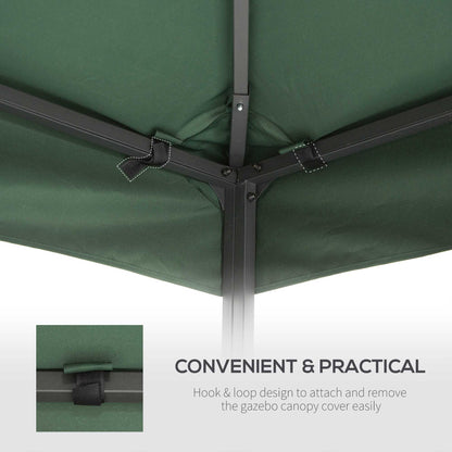 3M Gazebo Top Cover Double Tier Canopy Replacement Pavilion Roof Dark Green