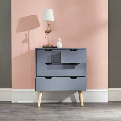 Nyborg Tall Chest of Drawers Dark Grey 4 Drawers