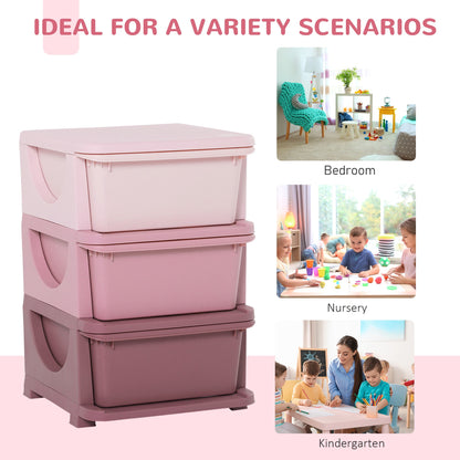 Kids Three-Tier Storage Unit  Pink