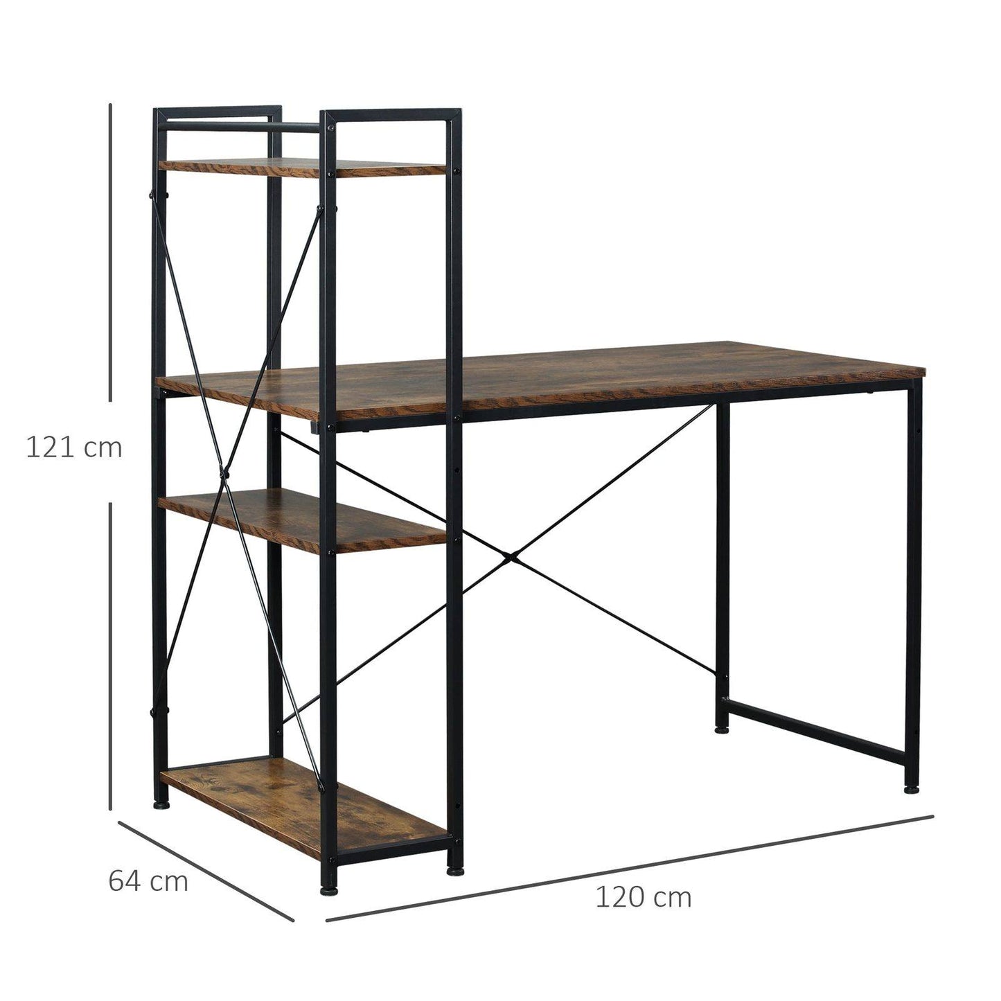 Industrial Computer Desk with Storage