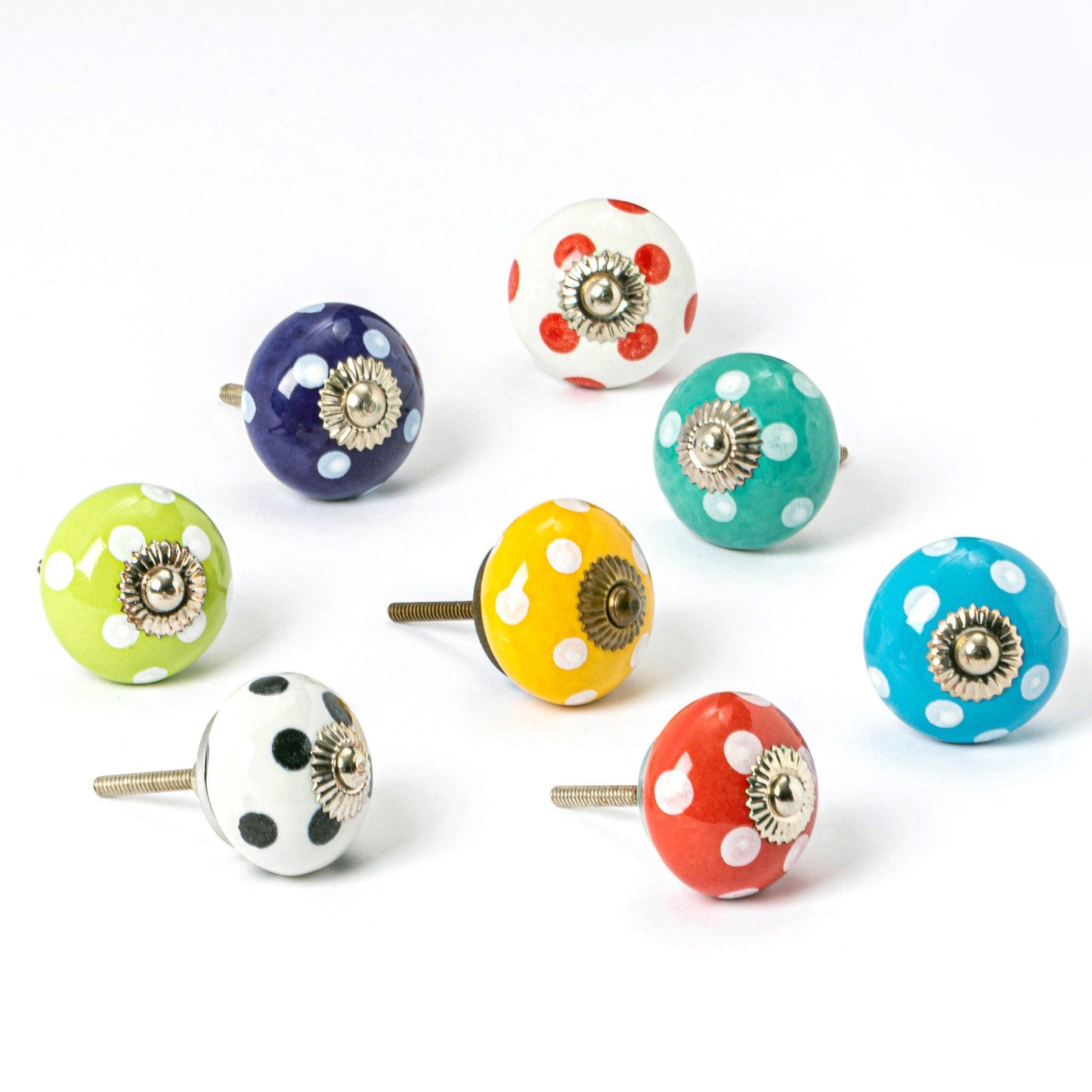 Round Ceramic Cabinet Knobs - Spot - 9 Colours