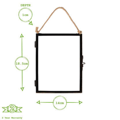 5" x 7" Black Hanging Metal Photo Frame