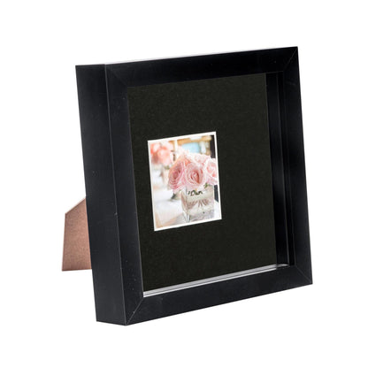 6" x 6" Black 3D Box Photo Frame - with 2" x 2" Mount