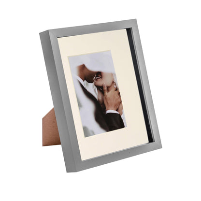 8" x 10" Grey 3D Box Photo Frame - with 4" x 6" Mount