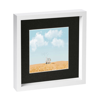 10" x 10" White 3D Box Photo Frame with 6" x 6" Mount