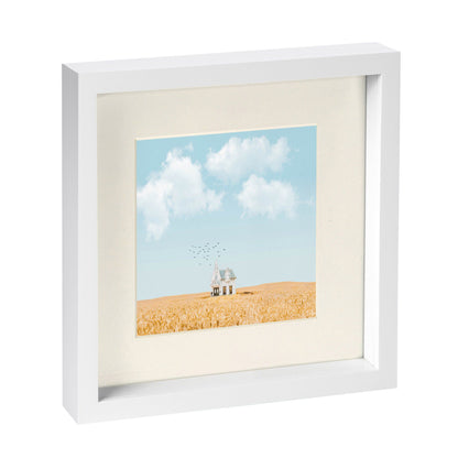 10" x 10" White 3D Box Photo Frame with 6" x 6" Mount