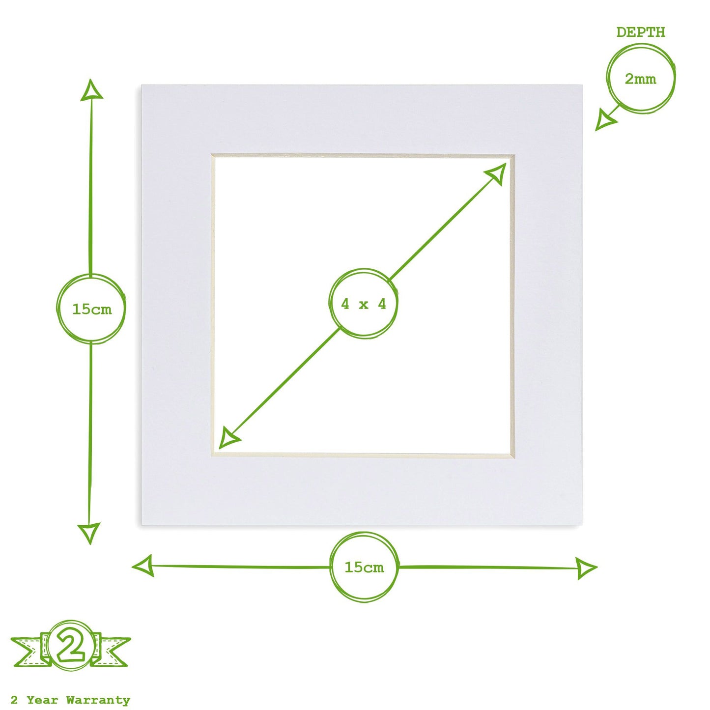 4" x 4" Picture Mount for 6" x 6" Frame