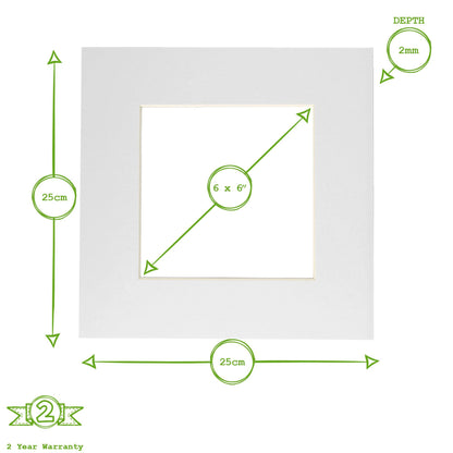 6" x 6" Picture Mount for 10" x 10" Frame - Pack of 10