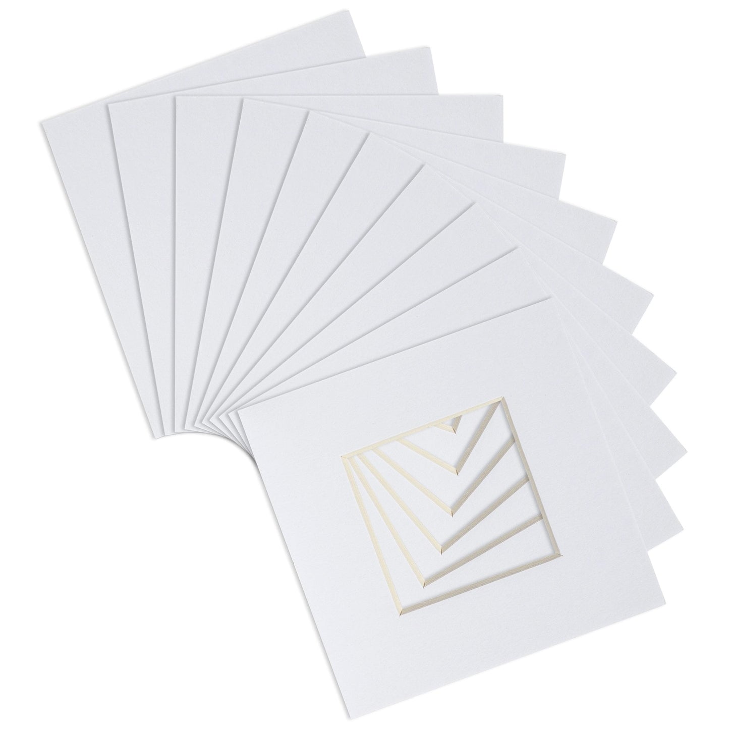 4" x 4" Picture Mounts for 8" x 8" Frame - Pack of 10