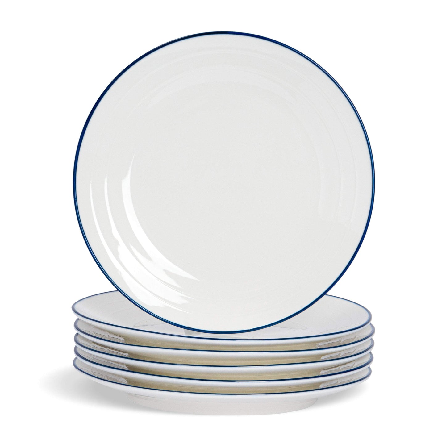 26cm Farmhouse White Porcelain Dinner Plates - Pack of Six