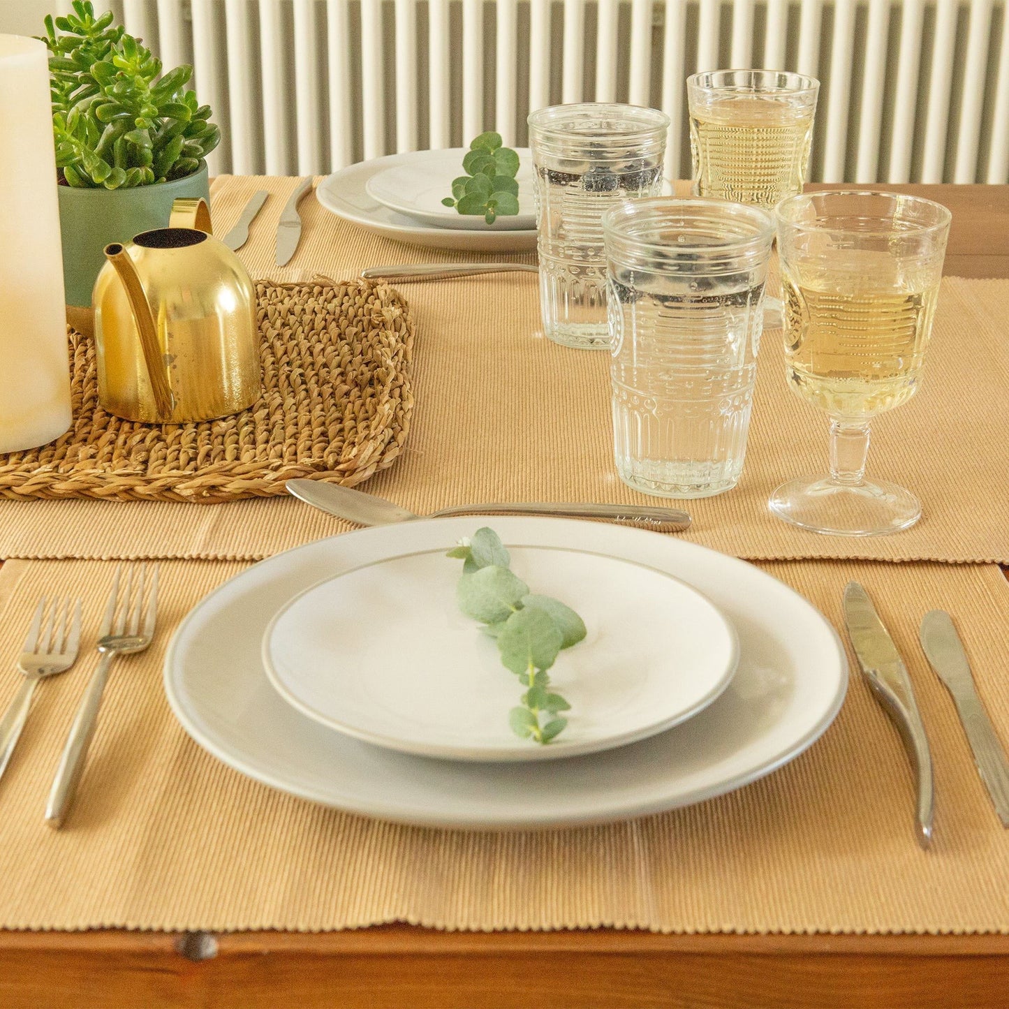 45cm x 34.5cm Ribbed Cotton Placemats - Pack of Six
