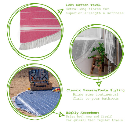 190cm Round Turkish Cotton Bath Towel