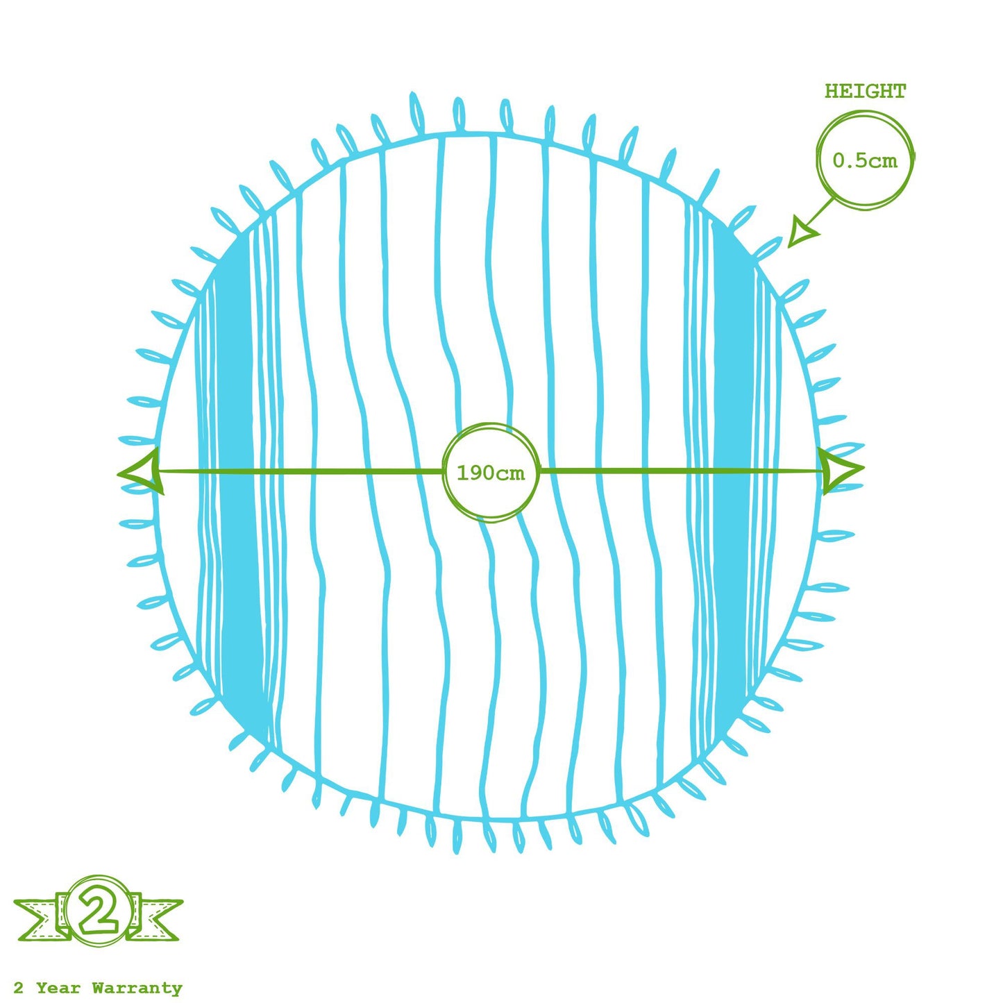 190cm Round Turkish Cotton Bath Towel