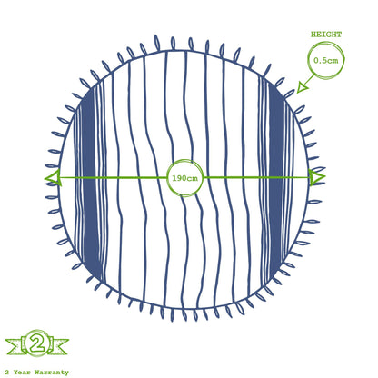 190cm Round Turkish Cotton Bath Towel