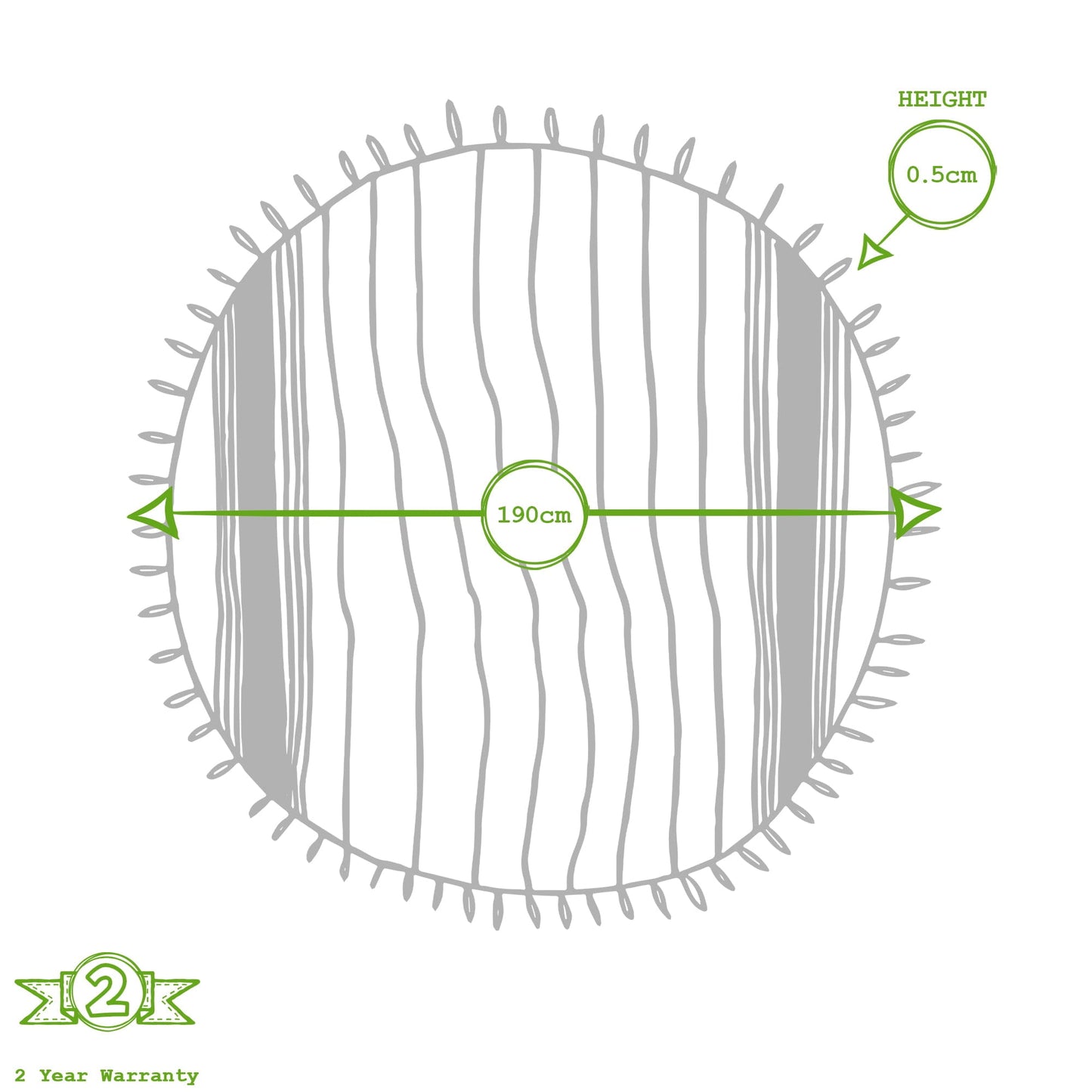 190cm Round Turkish Cotton Bath Towel