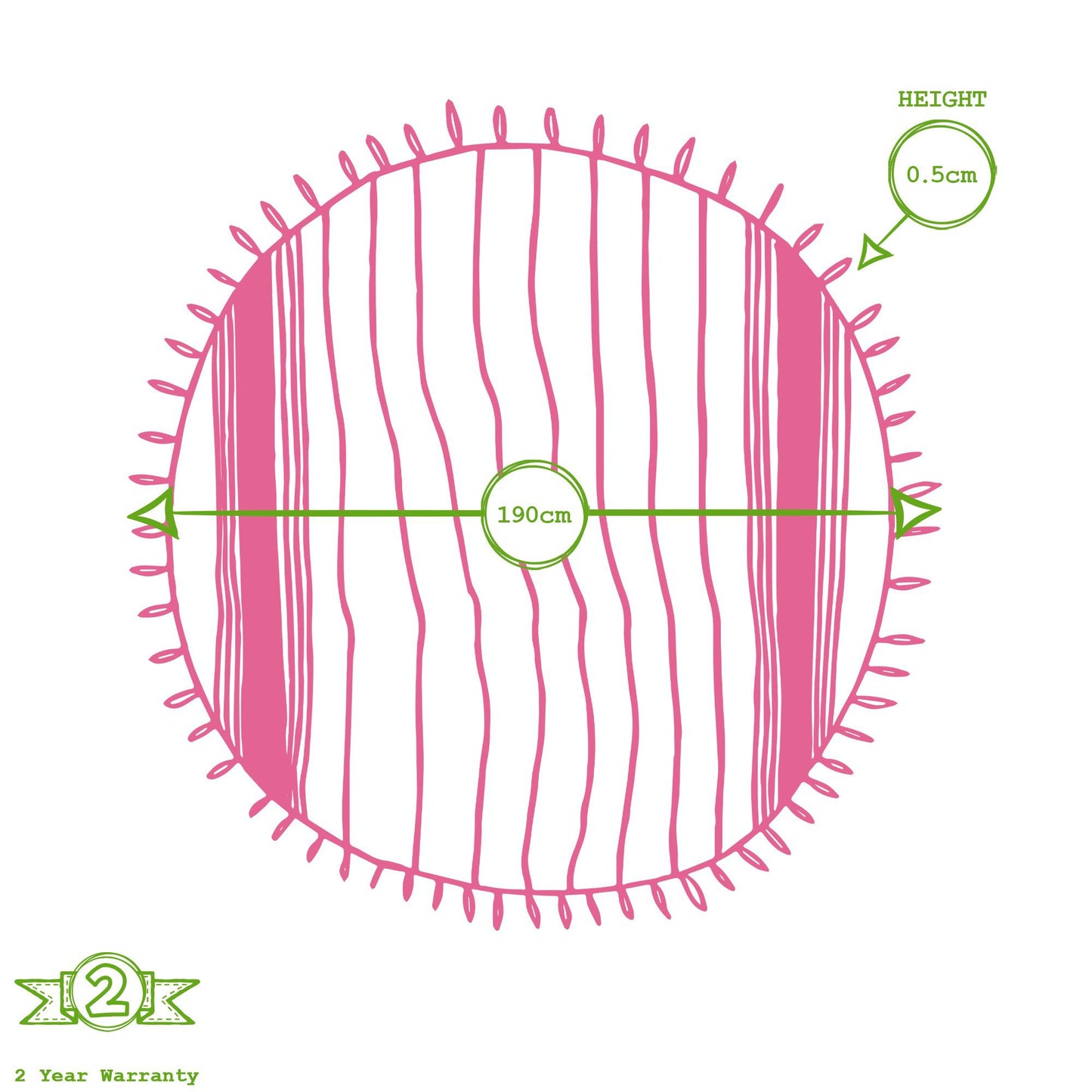 190cm Round Turkish Cotton Bath Towel