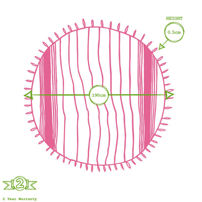 190cm Round Turkish Cotton Bath Towel