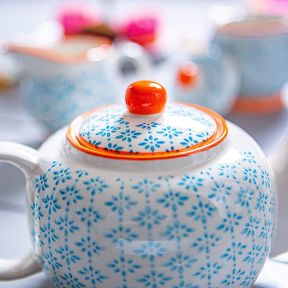 820ml Hand Printed Stoneware Teapot