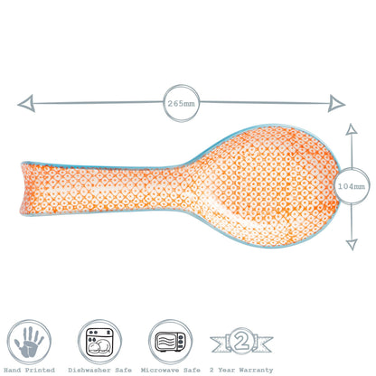 Hand Printed Stoneware Spoon Rest