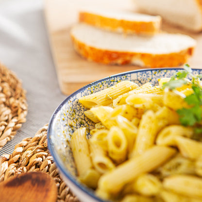 22cm Hand Printed Stoneware Pasta Bowl