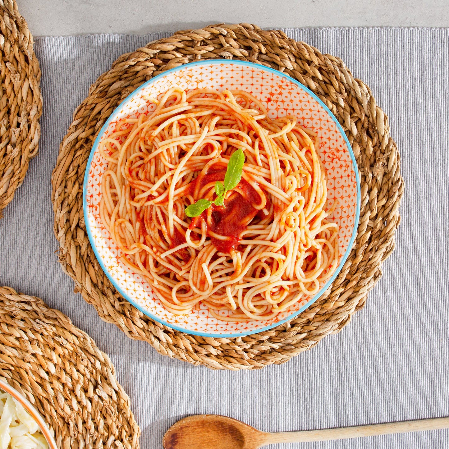22cm Hand Printed Stoneware Pasta Bowl
