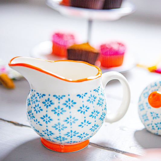 300ml Hand Printed Stoneware Jug