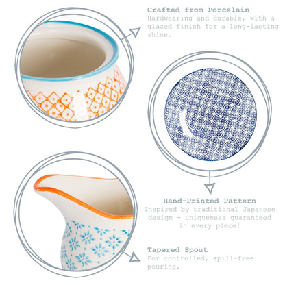 300ml Hand Printed Stoneware Jug