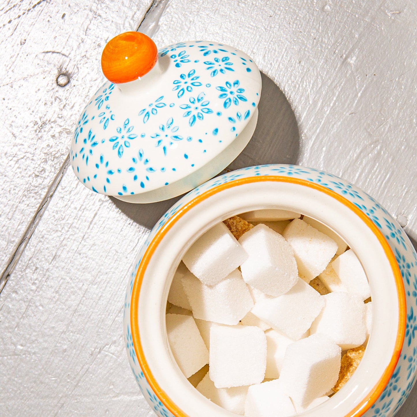 Hand Printed Stoneware Sugar Bowl