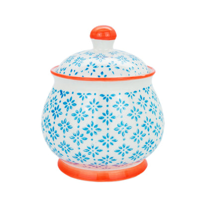 Hand Printed Stoneware Sugar Bowl