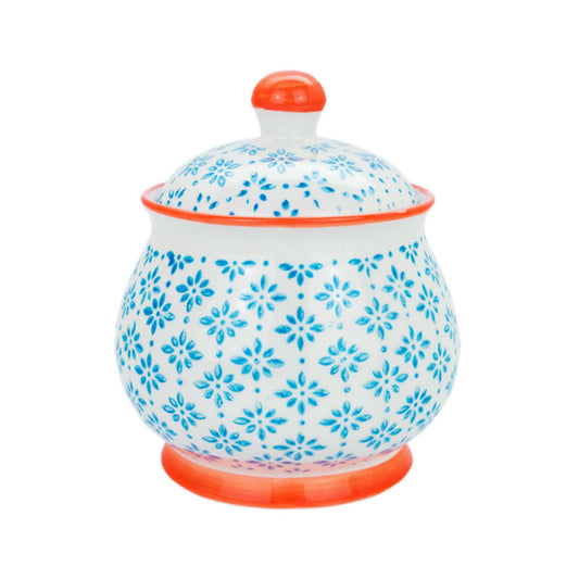 Hand Printed Stoneware Sugar Bowl