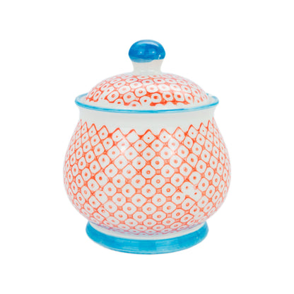 Hand Printed Stoneware Sugar Bowl