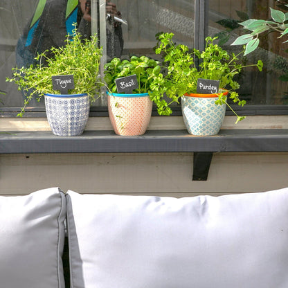 6pc Slate Plant Marker Labels Set with Chalk Pencils