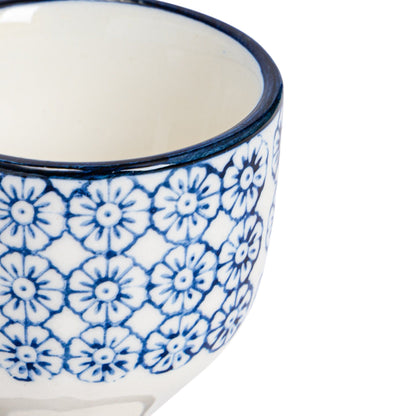Floral Hand Printed Stoneware Egg Cups - Pack of Two